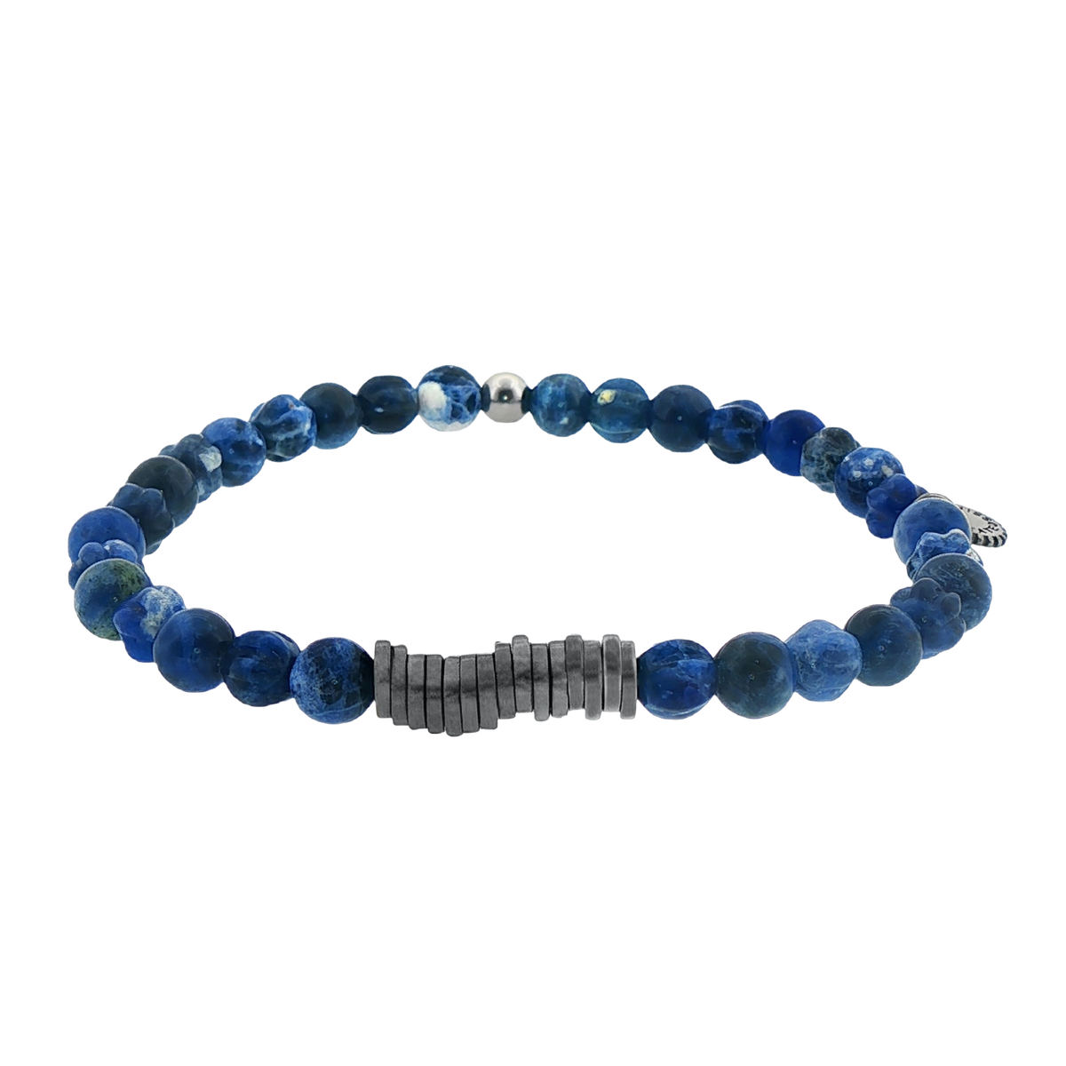 Tateossian Classis Disc Bracelet With Sodalite and Black Rhodium Plated Silver — photo 1 of 1