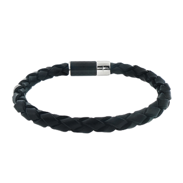 Tateossian Carbon Pop Bracelet With Black Leather and Carbon Fibre — photo 1 of 1