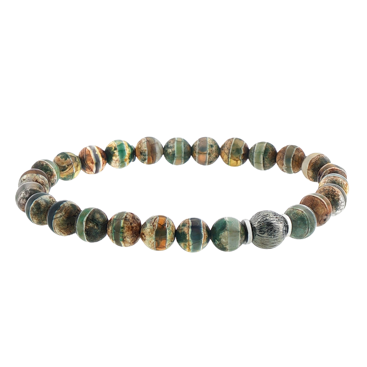 Tateossian Agate Bead Bracelet With Black Ruthenium Plated Sterling Silver — photo 1 of 1