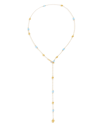 Nanis 18k Yellow Gold Diamond & Aquamarine Lariat — photo 3 of 3
