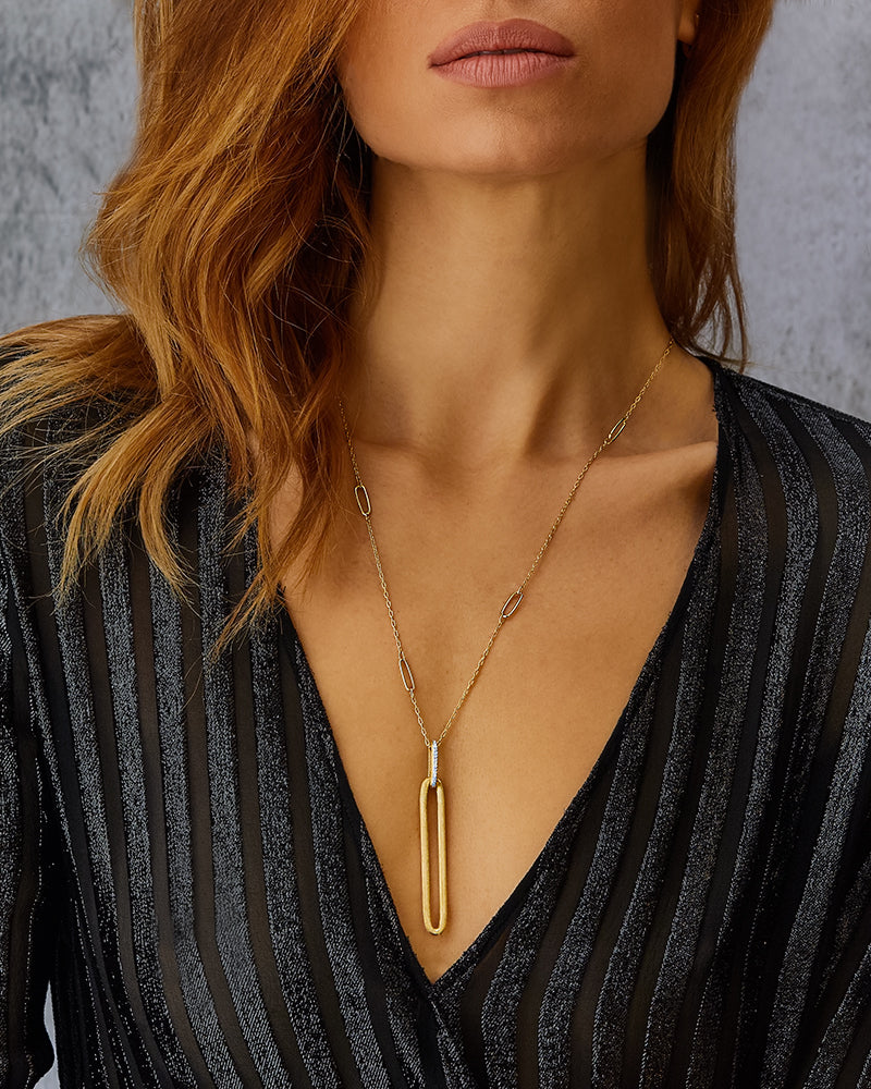 Nanis 18k Yellow Gold Long Diamond Necklace — photo 2 of 3