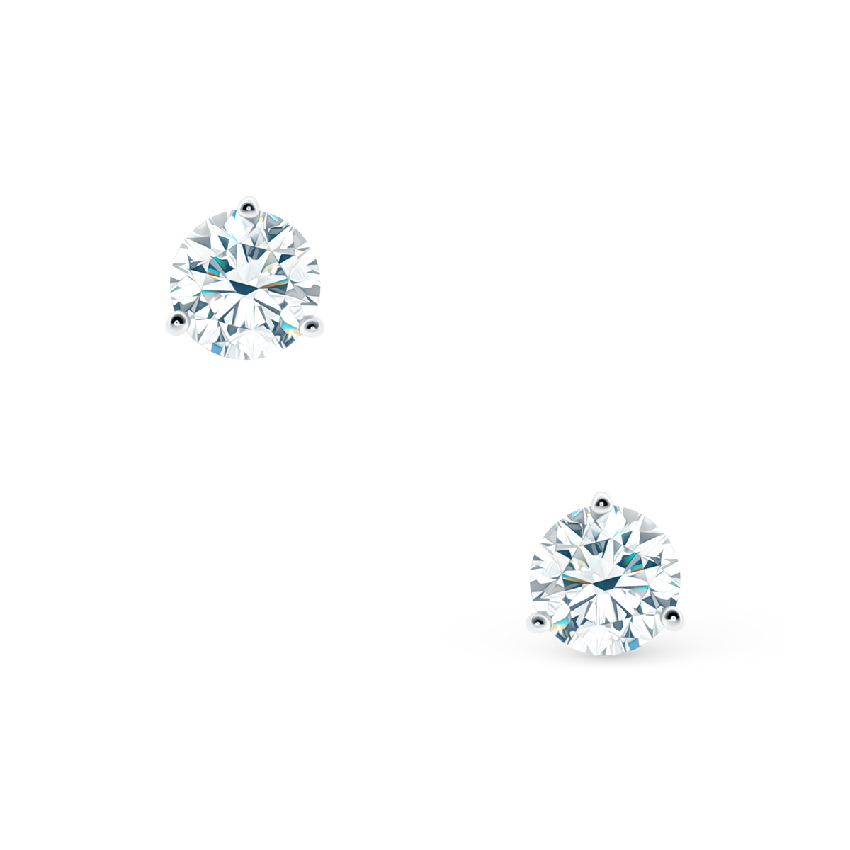 Round Brilliant Cut Diamond Stud Earrings — photo 1 of 3