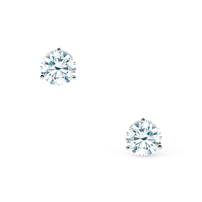 Round Brilliant Cut Diamond Stud Earrings — photo 1 of 3