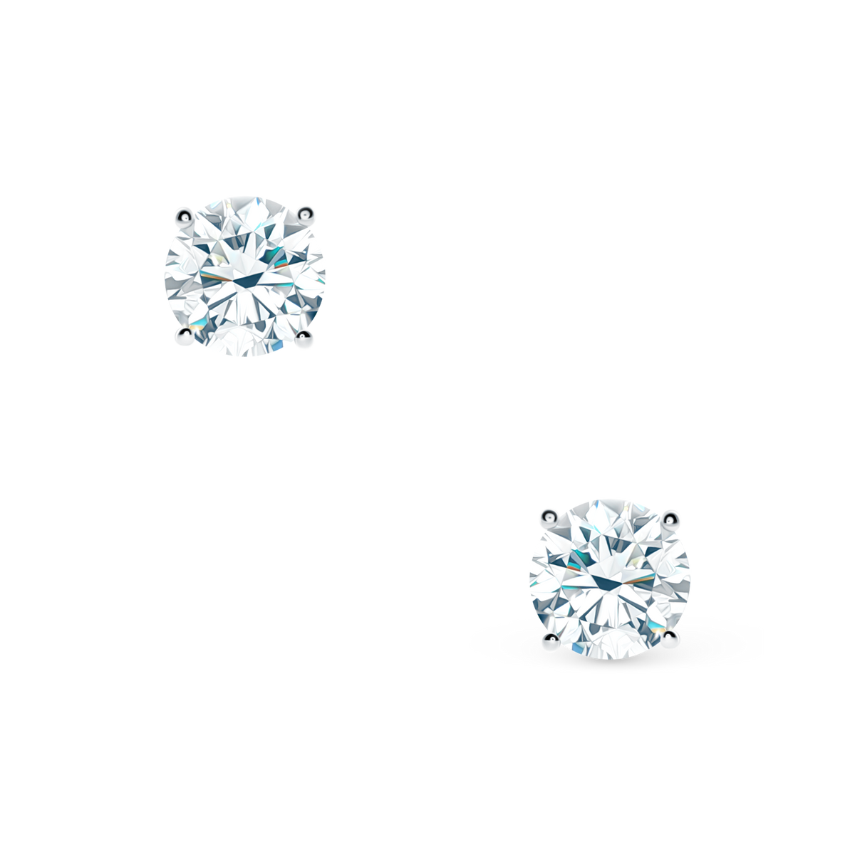 Round Brilliant Cut Diamond Stud Earrings — photo 2 of 3