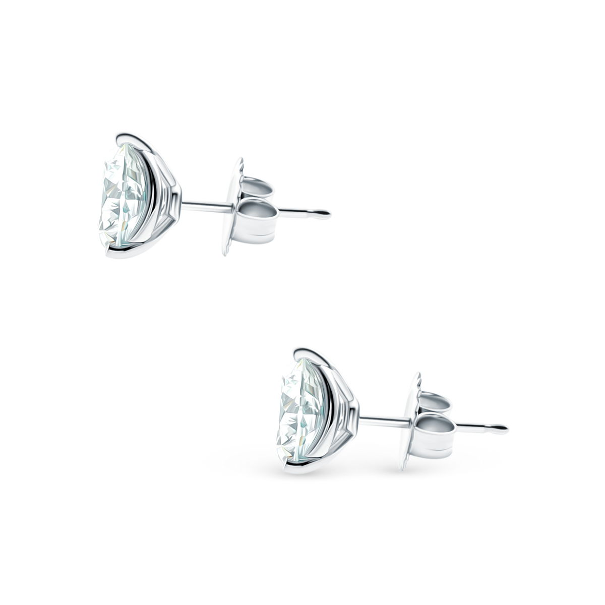 Round Brilliant Cut Diamond Stud Earrings — photo 3 of 3