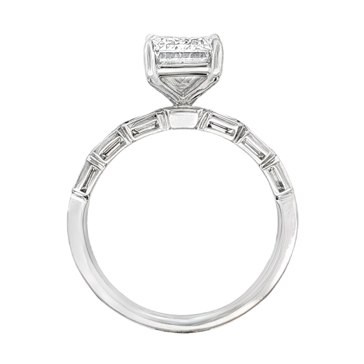 Martin Flyer Emerald Diamond Channel Set Engagement Ring — photo 3 of 3