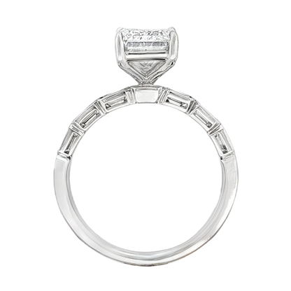 Martin Flyer Emerald Diamond Channel Set Engagement Ring — photo 3 of 3
