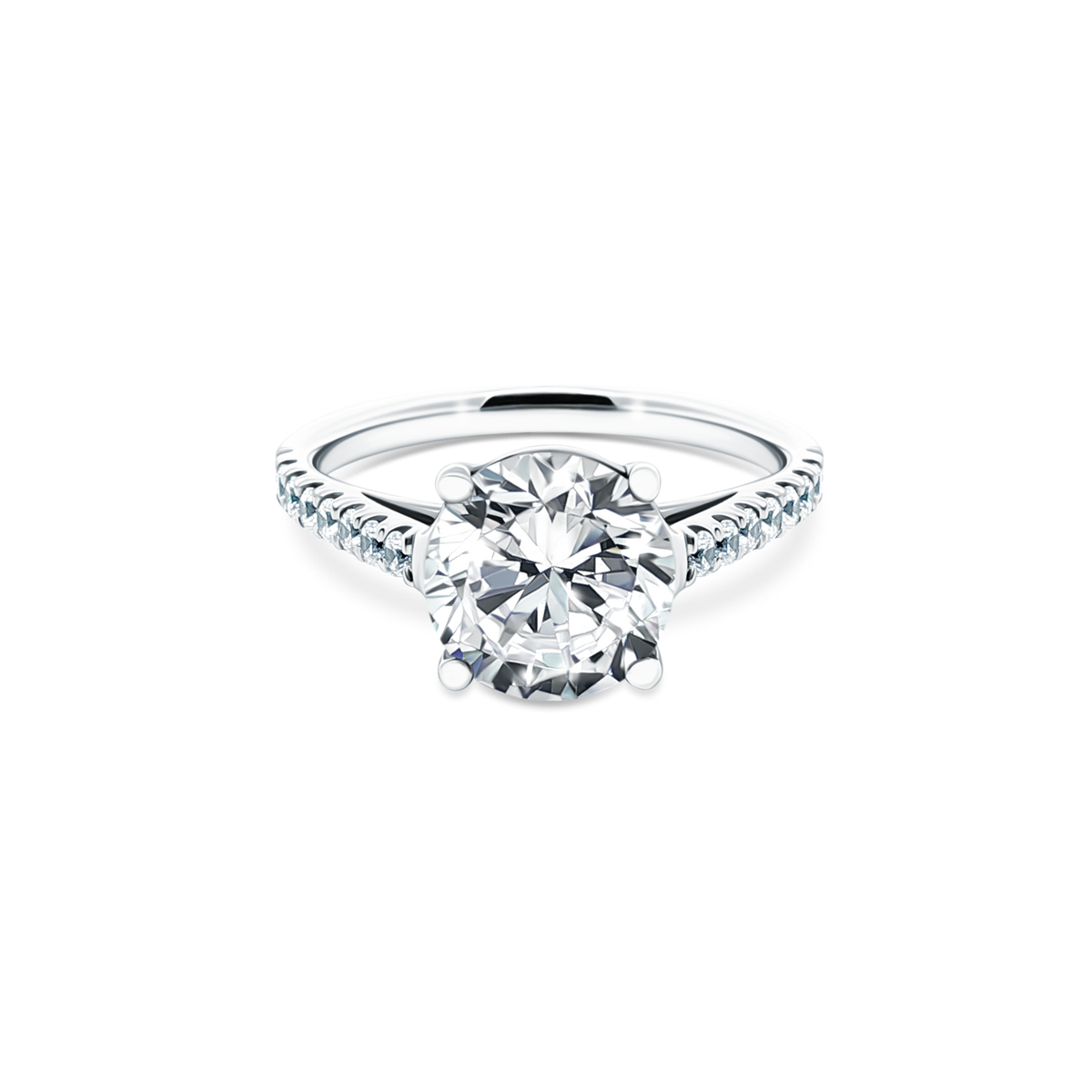 Martin Flyer Round Diamond Pave Engagement Ring — photo 1 of 3