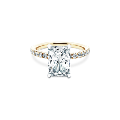 Martin Flyer Emerald Diamond Pave Engagement Ring — photo 1 of 3