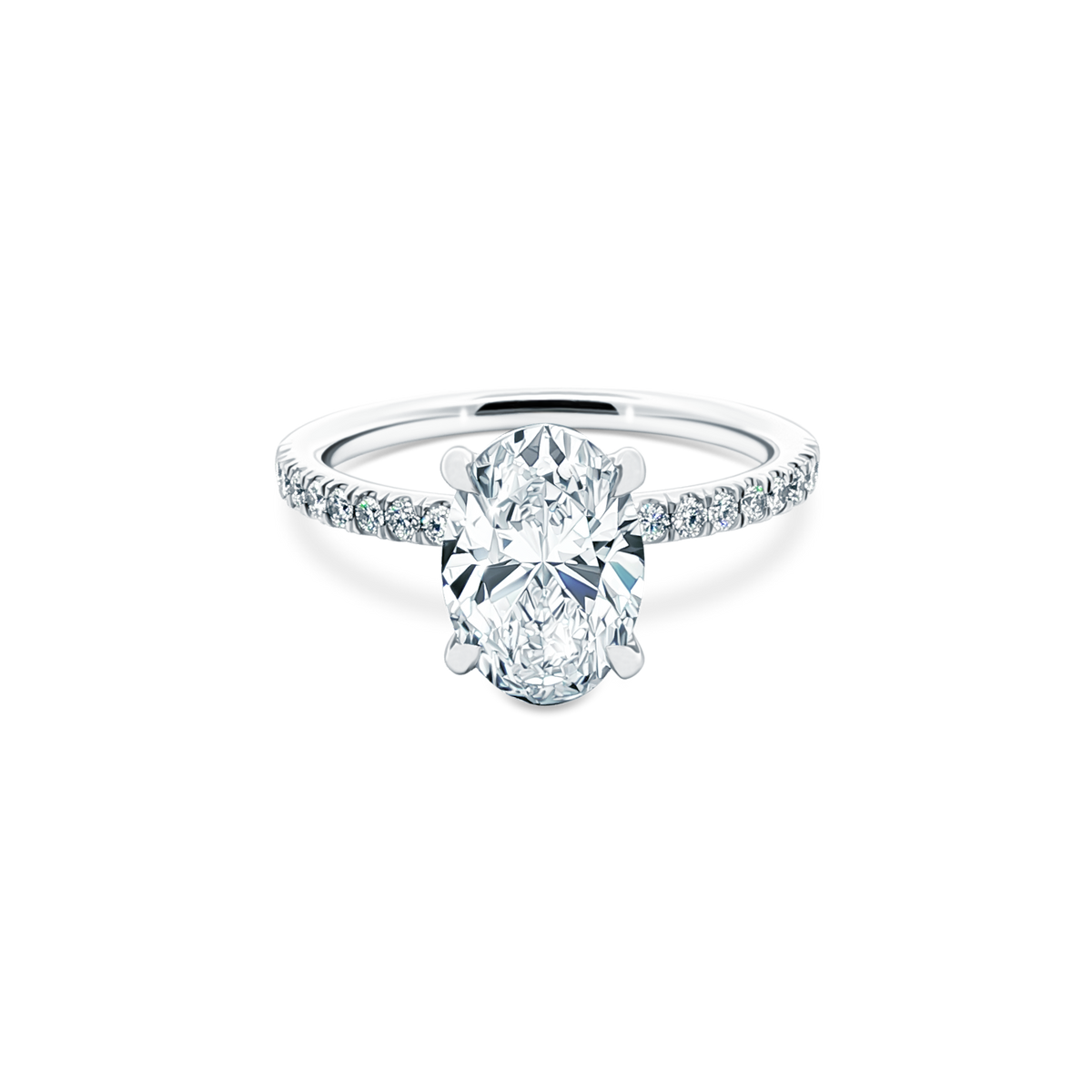 Martin Flyer Oval Diamond Pave Engagement Ring — photo 1 of 3