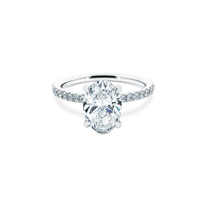 Martin Flyer Oval Diamond Pave Engagement Ring — photo 1 of 3