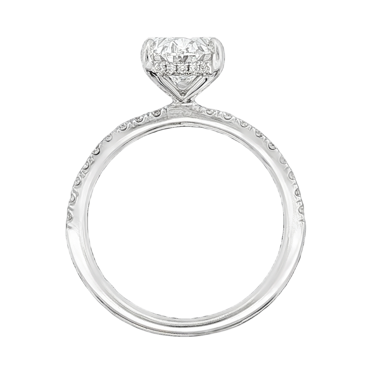 Martin Flyer Oval Diamond Pave Engagement Ring — photo 3 of 3