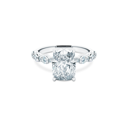 Martin Flyer Cushion Diamond Shared Prong Engagement Ring — photo 1 of 3