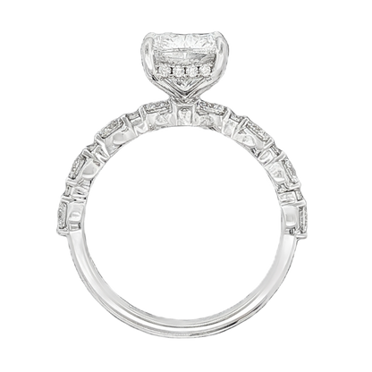Martin Flyer Cushion Diamond Shared Prong Engagement Ring — photo 3 of 3