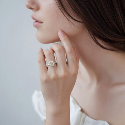 Martin Flyer Cushion Diamond Shared Prong Engagement Ring — photo 2 of 3