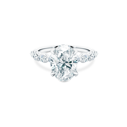 Martin Flyer Oval Diamond Shared Prong Engagement Ring — photo 1 of 3