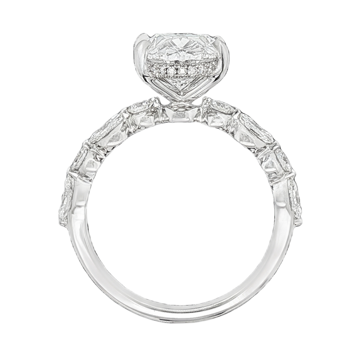 Martin Flyer Oval Diamond Shared Prong Engagement Ring — photo 3 of 3