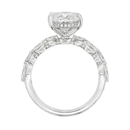 Martin Flyer Oval Diamond Shared Prong Engagement Ring — photo 3 of 3