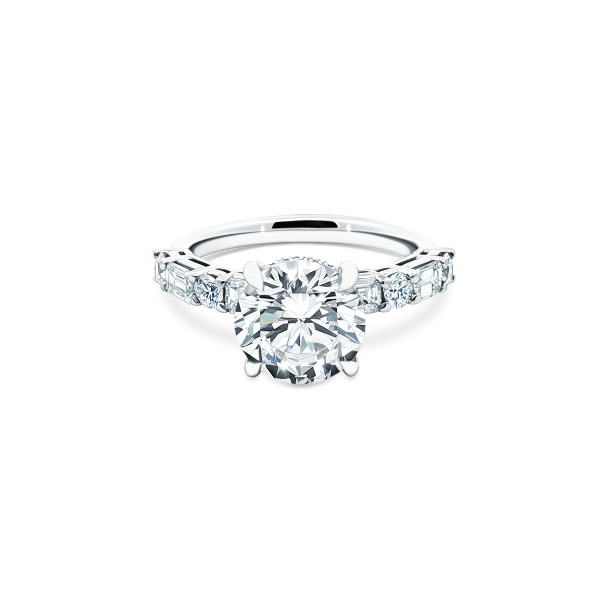 Martin Flyer Round Diamond Shared Prong Engagement Ring — photo 1 of 3