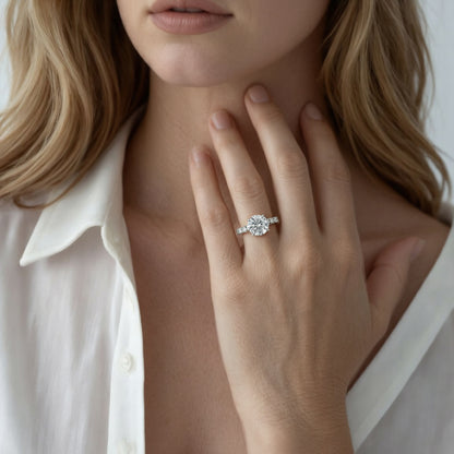 Martin Flyer Round Diamond Shared Prong Engagement Ring — photo 2 of 3
