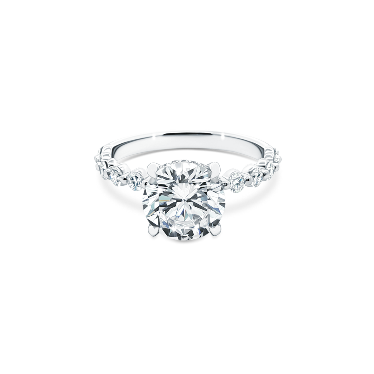 Martin Flyer Round Diamond Shared Prong Engagement Ring — photo 1 of 3
