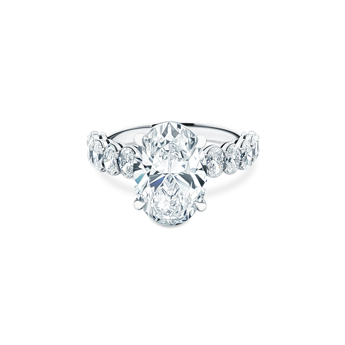 Martin Flyer Oval Diamond Shared Prong Engagement Ring — photo 1 of 3