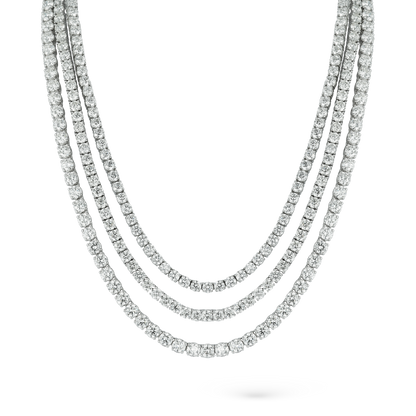 14k White Gold Four Prong Diamond Tennis Necklace — photo 1 of 2