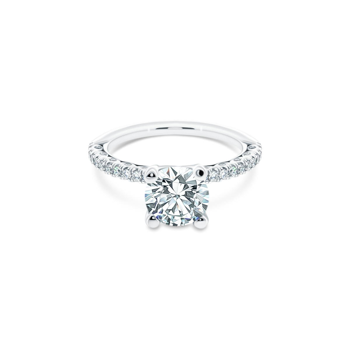 Tacori Round Solitaire Diamond Pave Engagement Ring — photo 1 of 3