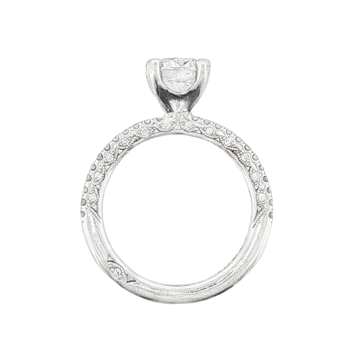 Tacori Round Solitaire Diamond Pave Engagement Ring — photo 3 of 3