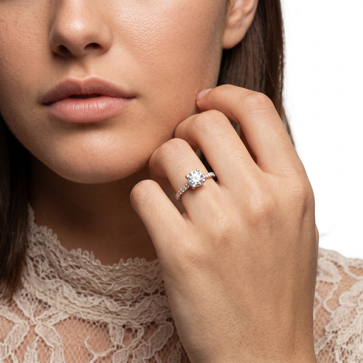 Tacori Round Solitaire Diamond Pave Engagement Ring — photo 2 of 3