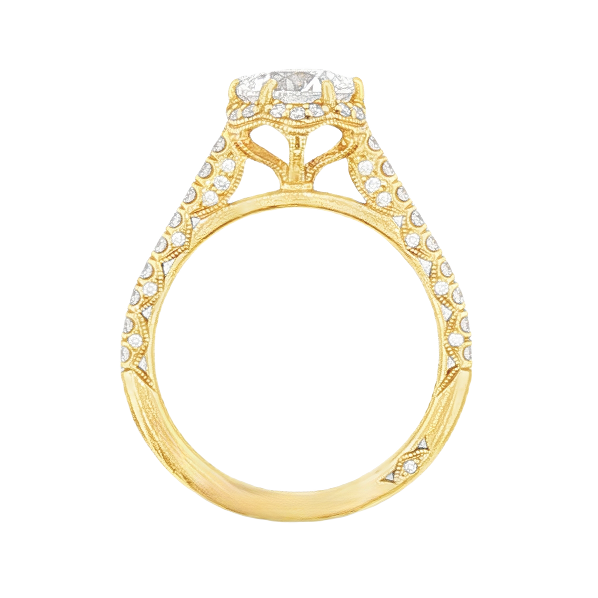 Tacori Round Diamond Halo Engagement Ring — photo 3 of 3