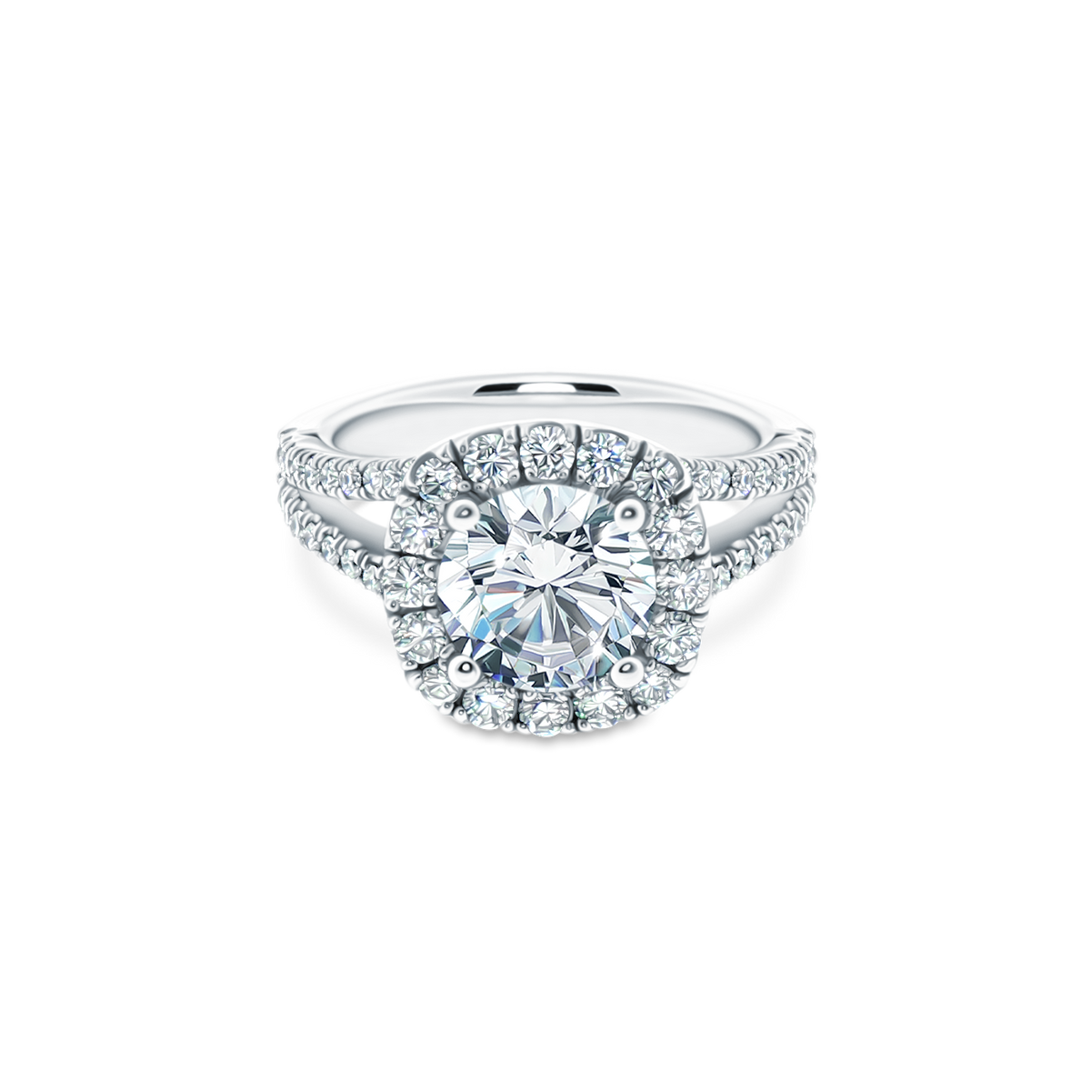 Tacori Round Diamond Halo Split Shank Engagement Ring — photo 1 of 3