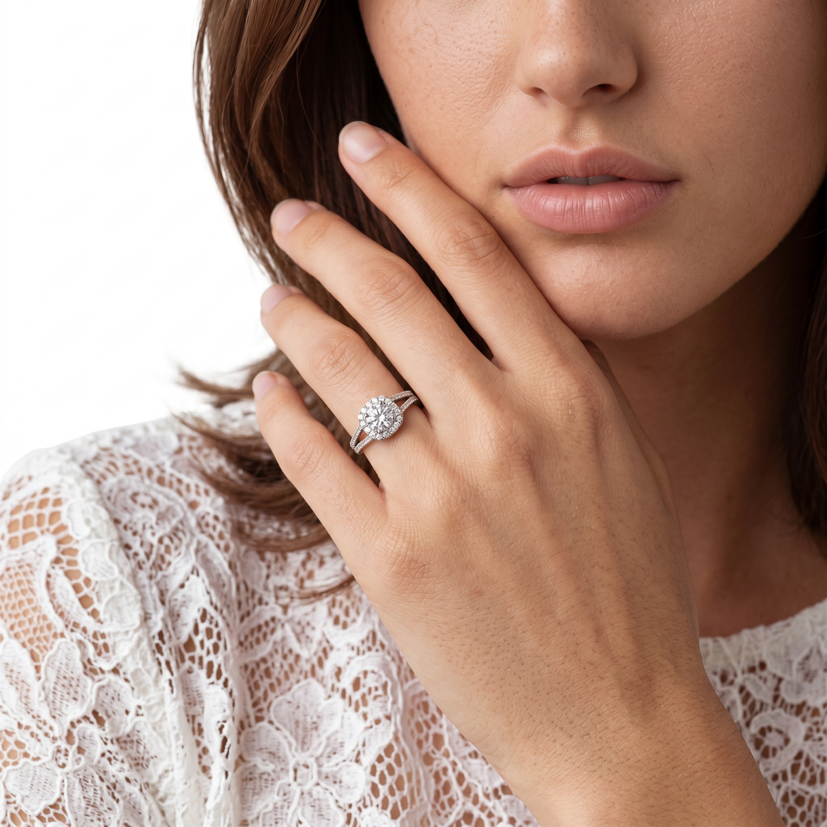 Tacori Round Diamond Halo Split Shank Engagement Ring — photo 2 of 3