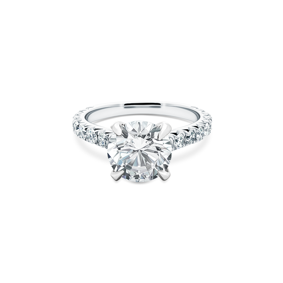 Signature Round Diamond Pave Engagement Ring — photo 1 of 3