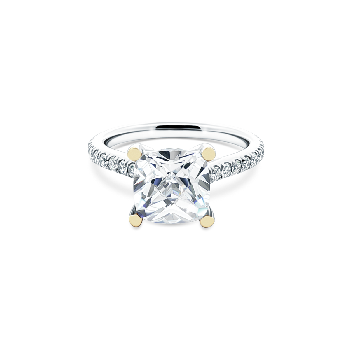 Signature Cushion Diamond Pave Engagement Ring — photo 1 of 3
