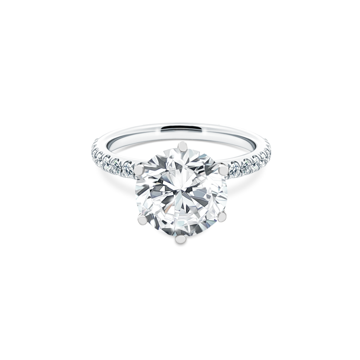 Signature Round Diamond Pave Engagement Ring — photo 1 of 3