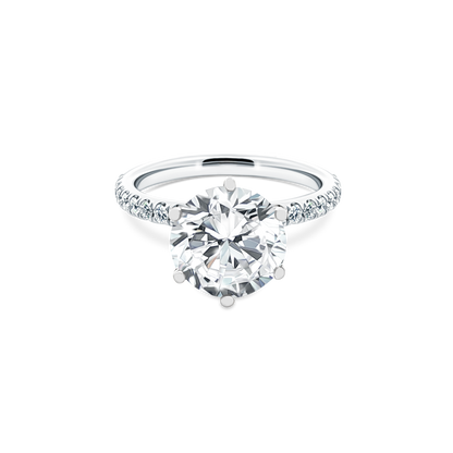 Signature Round Diamond Pave Engagement Ring — photo 1 of 3