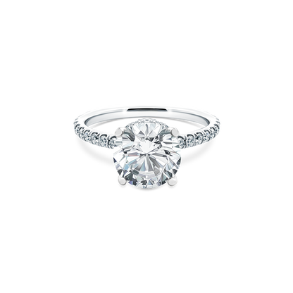 Signature Round Diamond Pave Engagement Ring — photo 1 of 3