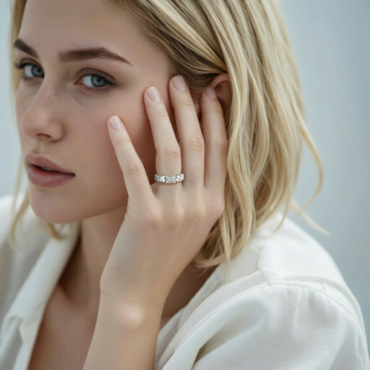 Christopher Designs Mixed Shape Diamond Wedding Ring — photo 2 of 6
