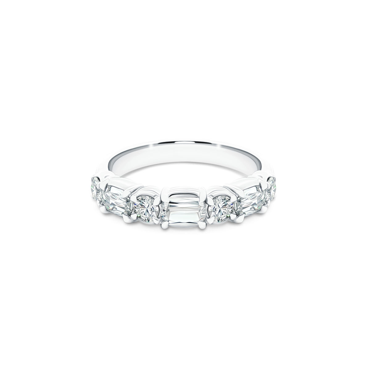 Christopher Designs Mixed Shape Diamond Wedding Ring — photo 1 of 6