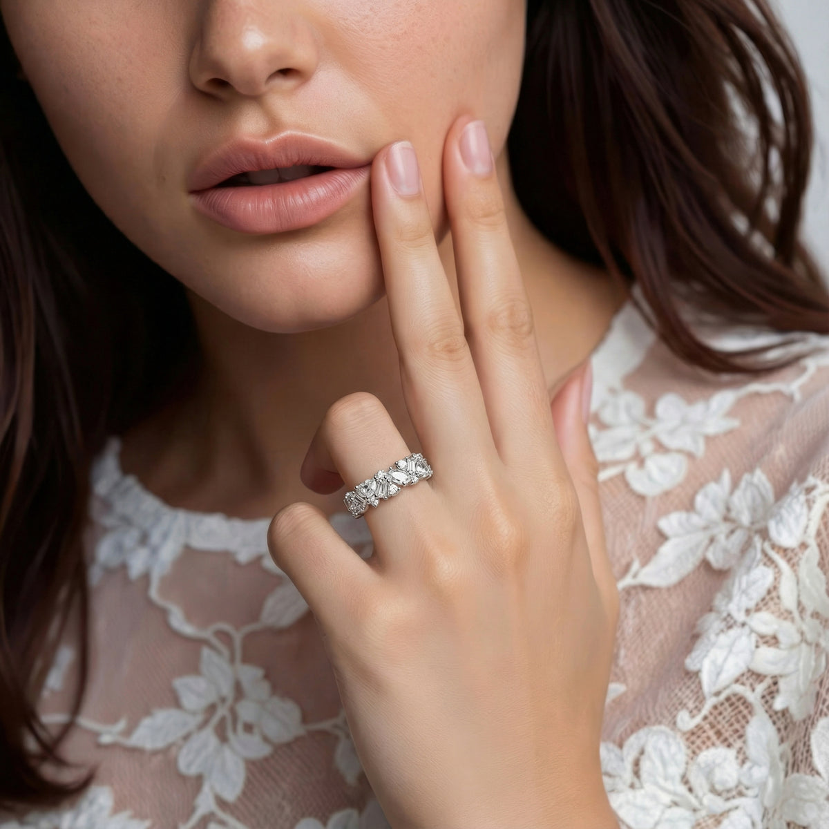 Christopher Designs Mixed Shape Diamond Wedding Ring — photo 2 of 3