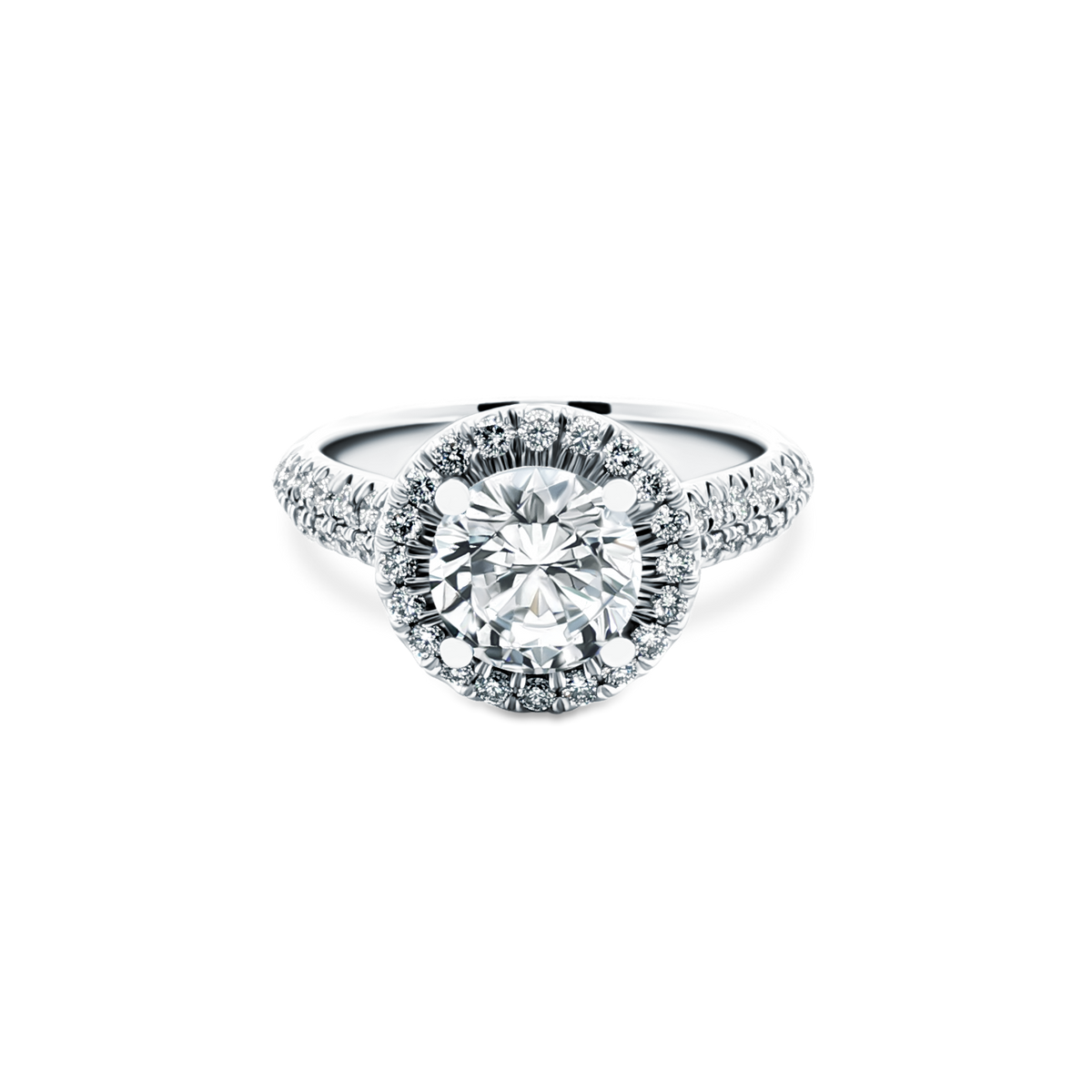 Signature Round Halo Diamond Engagement Ring — photo 1 of 3