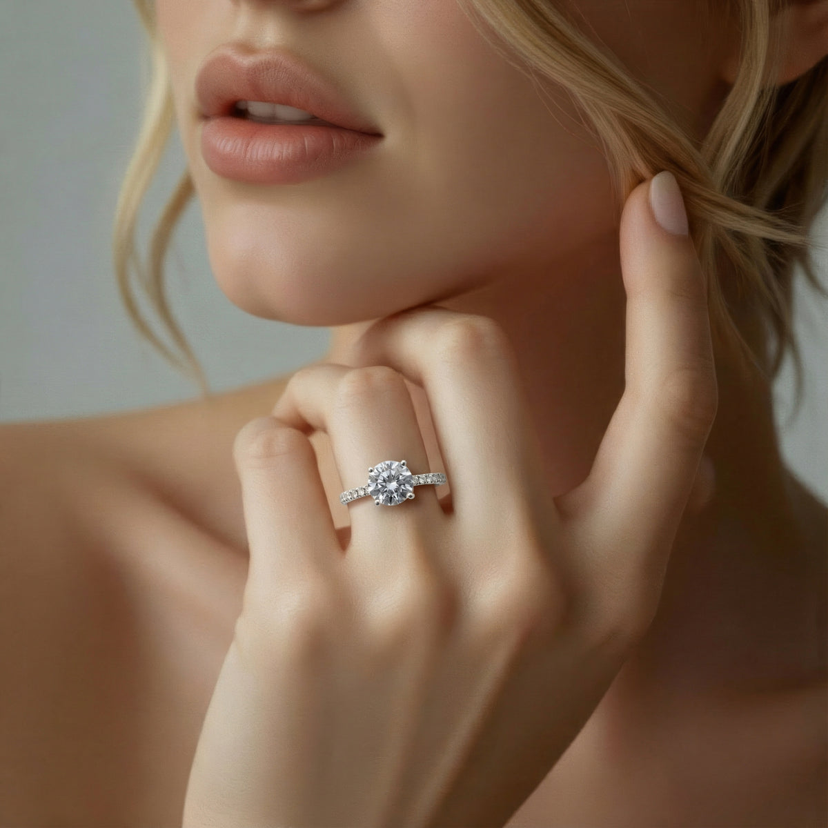 A. Jaffe Round Diamond Pave Engagement Ring — photo 2 of 3