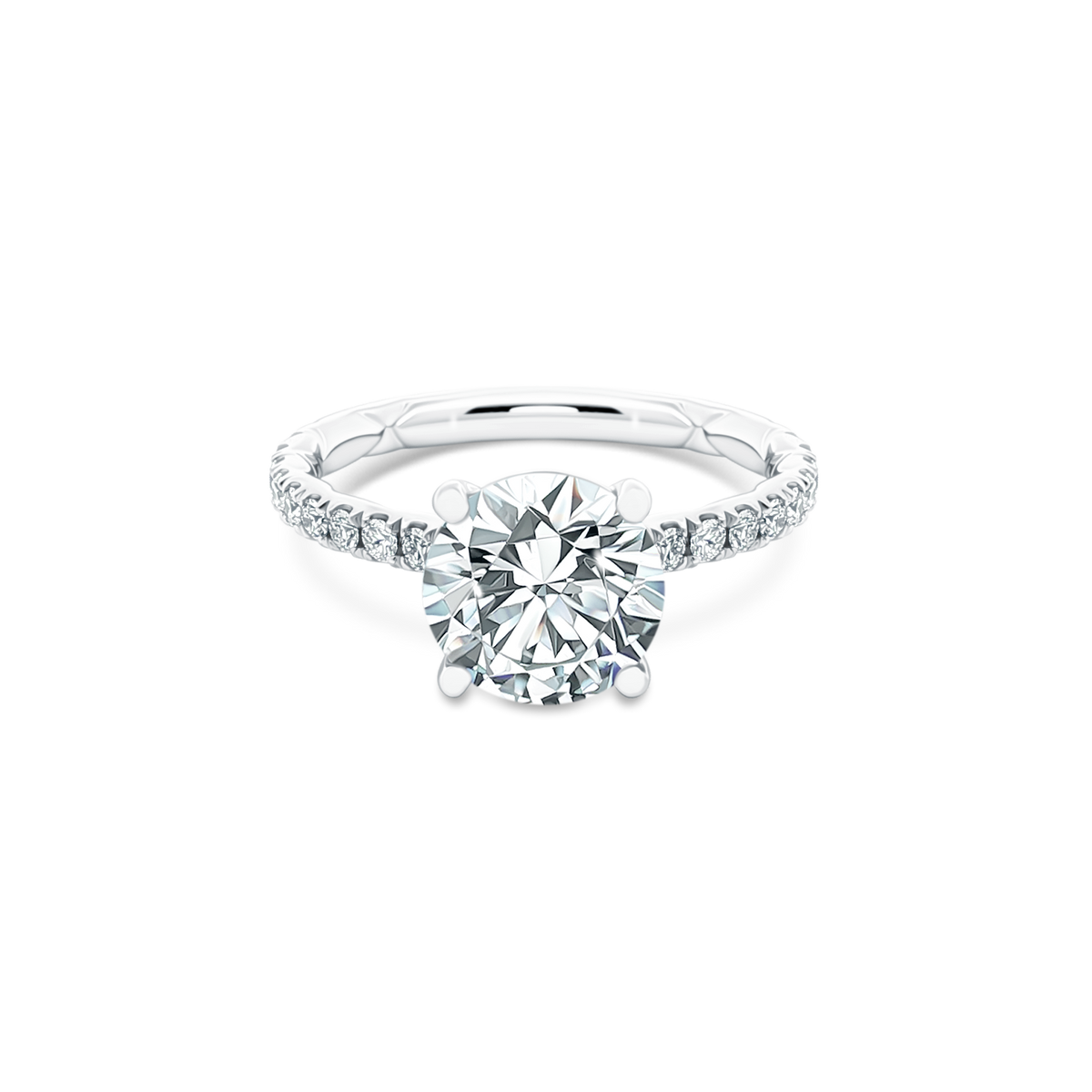 A. Jaffe Round Diamond Pave Engagement Ring — photo 1 of 3