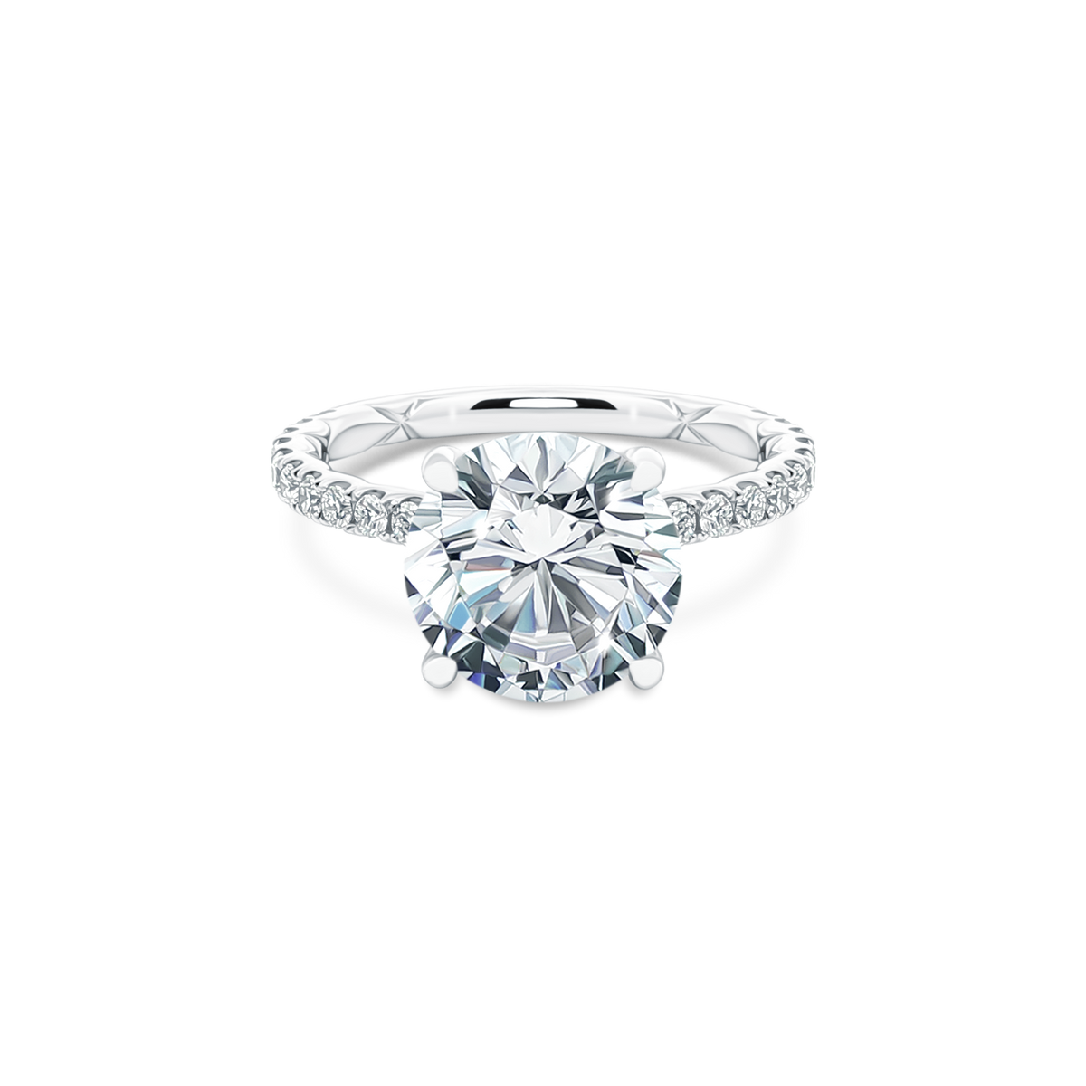 A. Jaffe Round Diamond Pave Engagement Ring — photo 1 of 3
