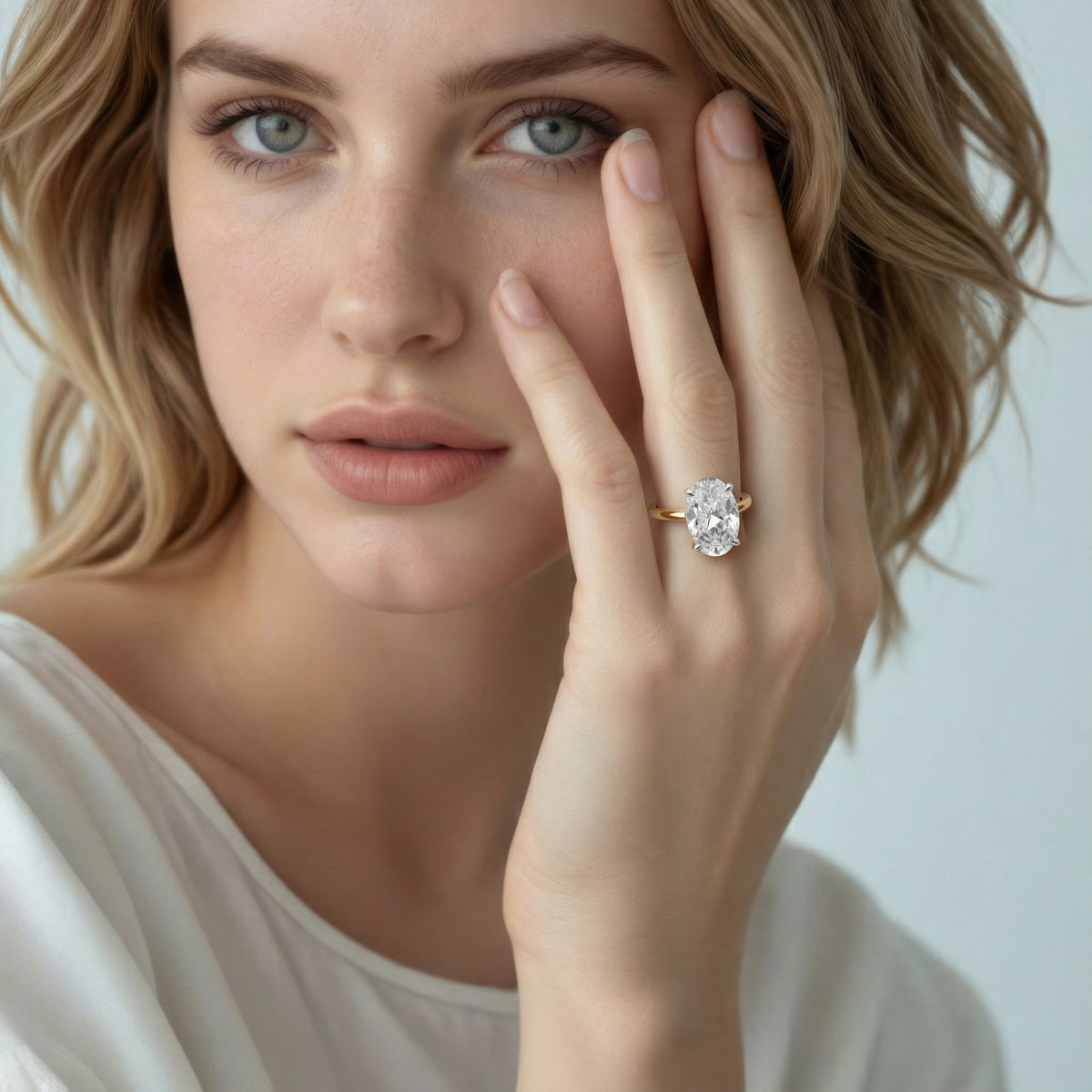 A. Jaffe Oval Solitaire Diamond Engagement Ring — photo 2 of 3