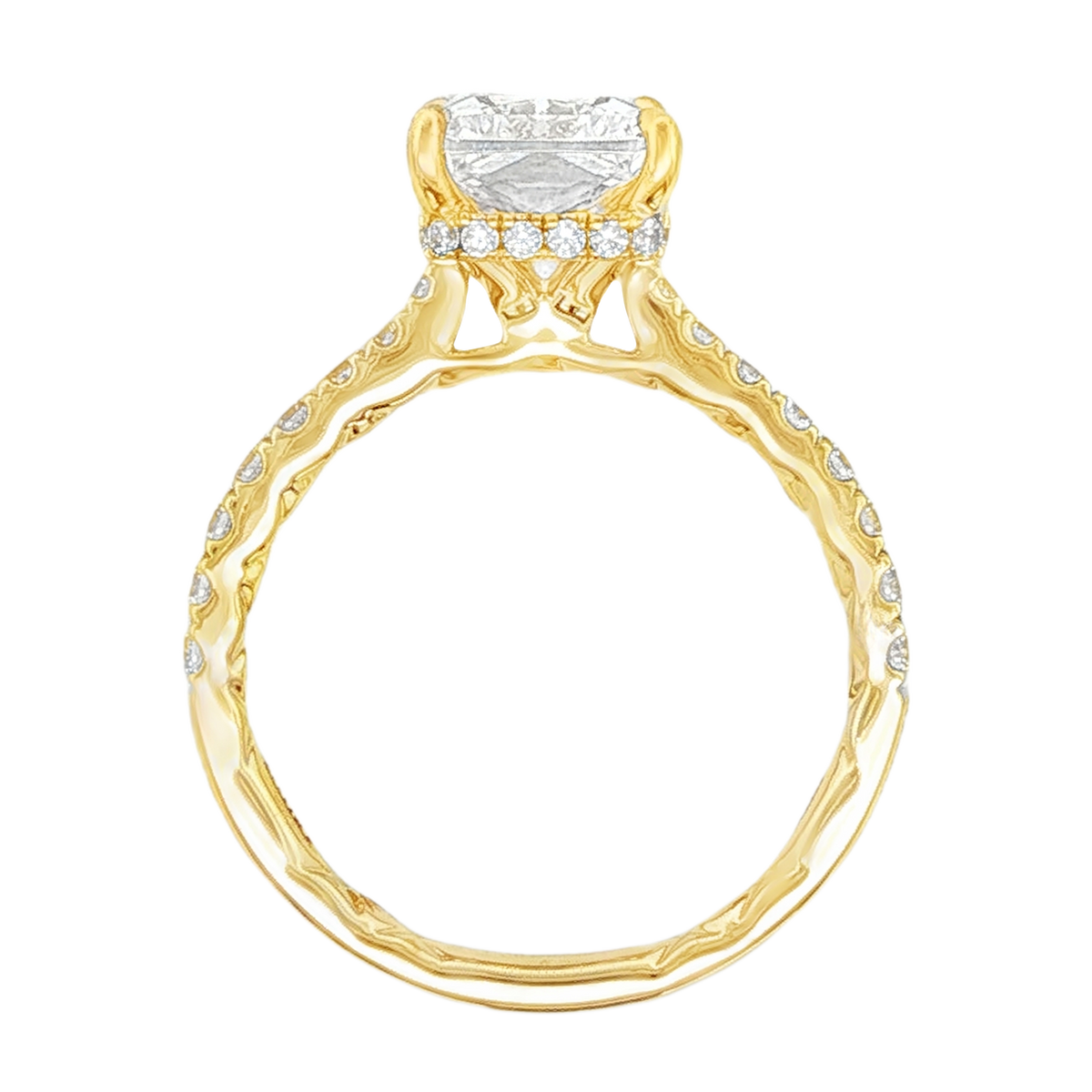 A. Jaffe Emerald Diamond Pave Engagement Ring — photo 3 of 3