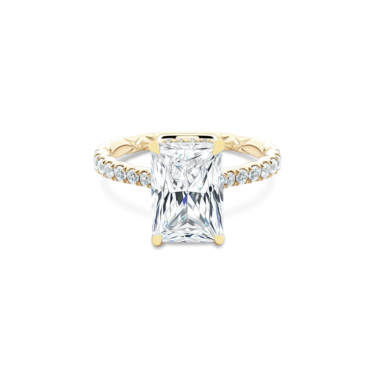 A. Jaffe Emerald Diamond Pave Engagement Ring — photo 1 of 3