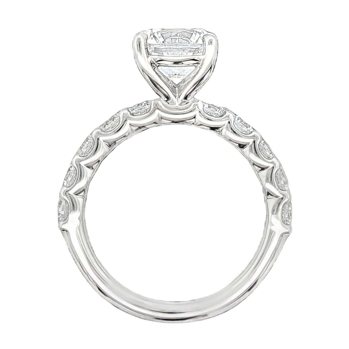 A. Jaffe Round Diamond Shared Prong Engagement Ring — photo 3 of 3