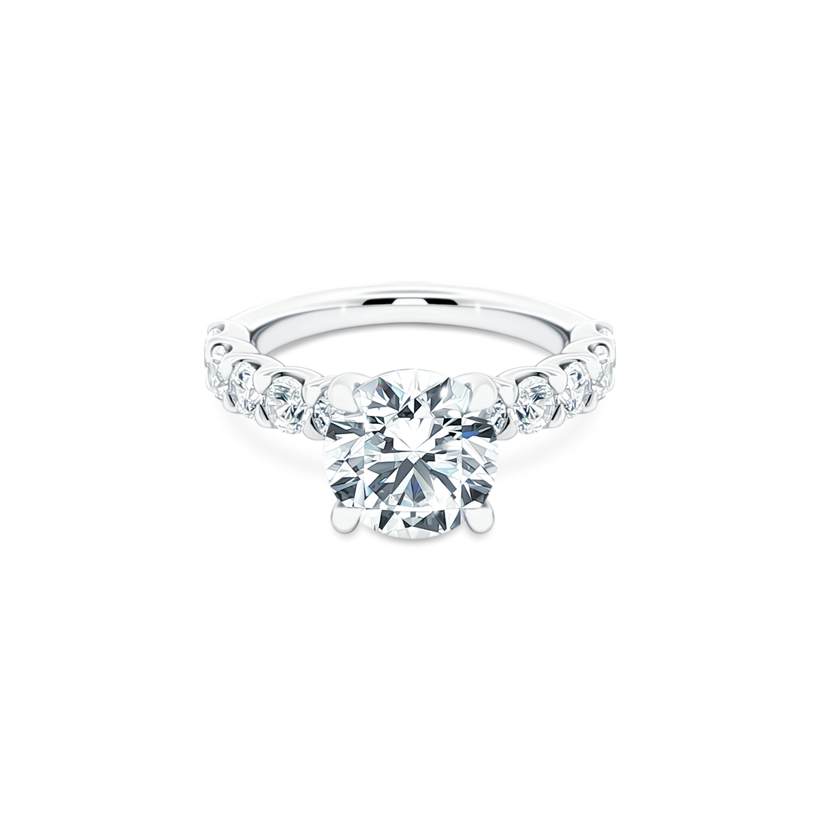 A. Jaffe Round Diamond Shared Prong Engagement Ring — photo 1 of 3